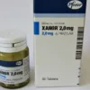 Æske med Xanax tabletter 1 mg fra Pfizer lægemiddelpakke