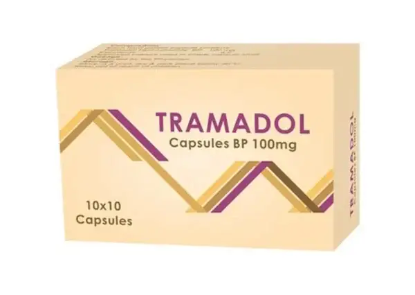 Tramadol kapsler 100mg emballage med grafik og tekst