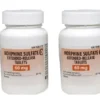 To flasker med morfinsulfattabletter 60 mg i hvid emballage
