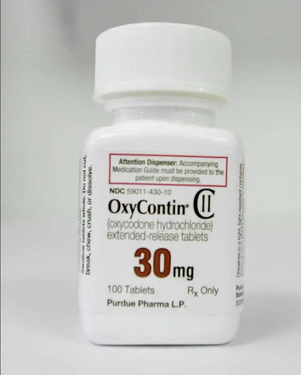 Flaske med OxyContin tabletter á 30 mg fra adhd apotek